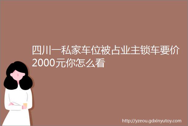 四川一私家车位被占业主锁车要价2000元你怎么看